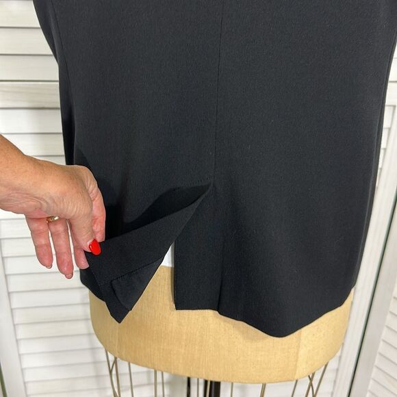 Chico's Vest Size 2 (12) Black Tuxedo Style Lapel - Picture 10 of 14